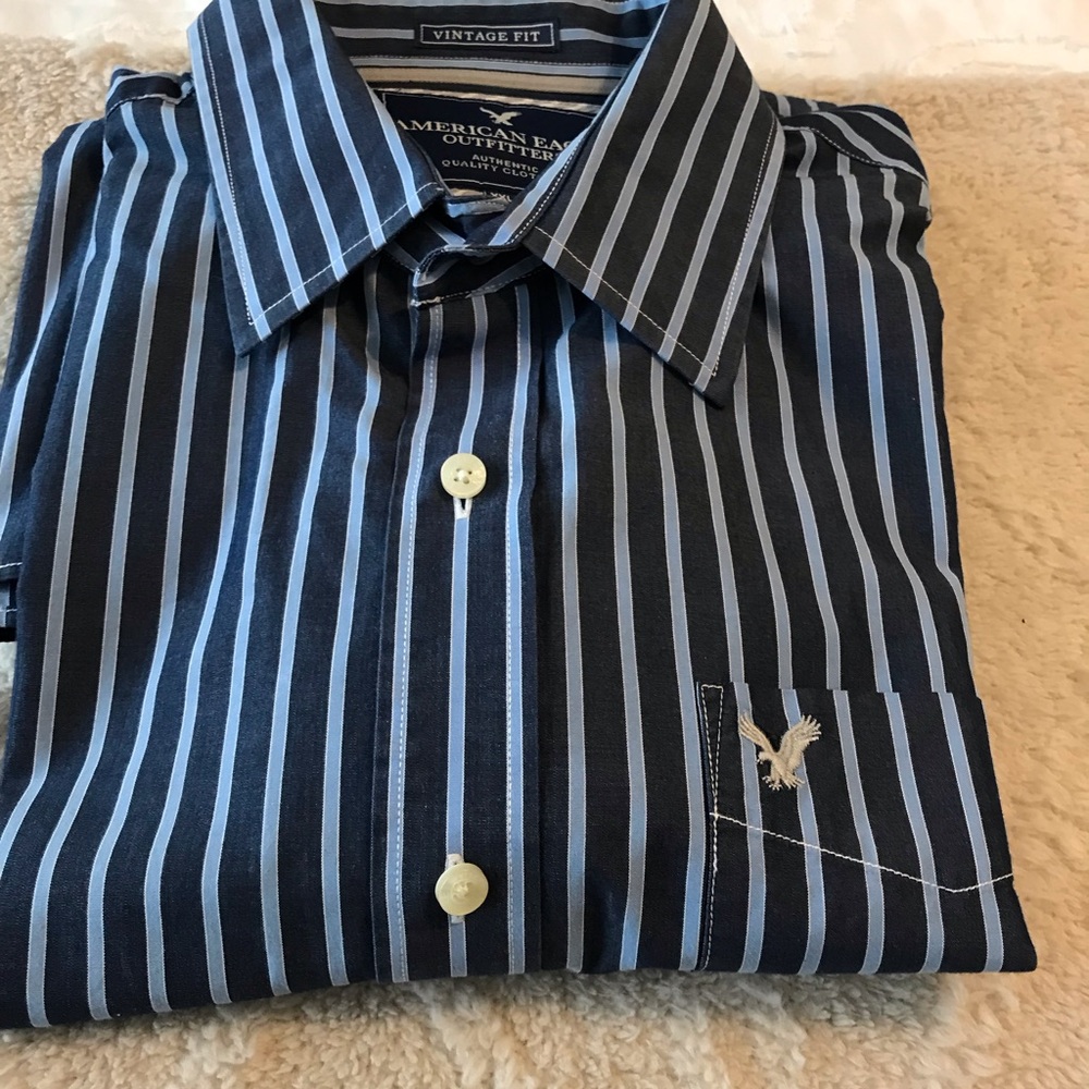 American Eagle Outfitters Blue Casual Button Down Shirt